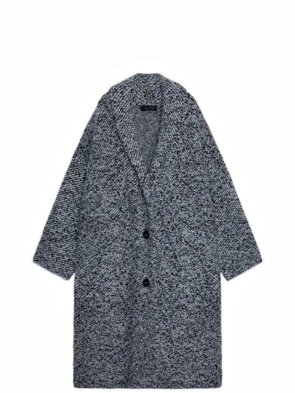 Zara Shawl Collar Knit Coat in Gray